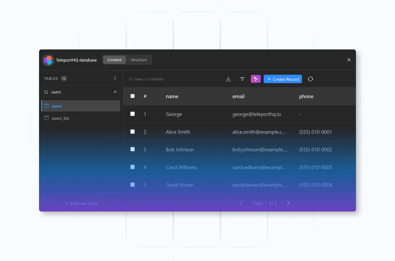 Image of dynamic website with TeleportHQ data source integration