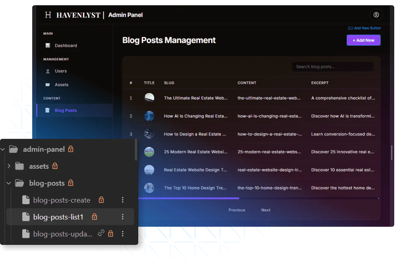 Image of dynamic website with TeleportHQ data source integration