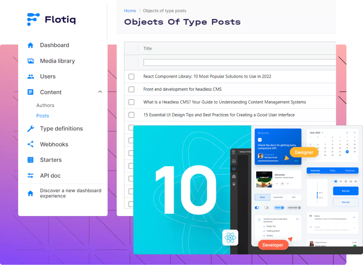 Image of Flotiq CMS platform