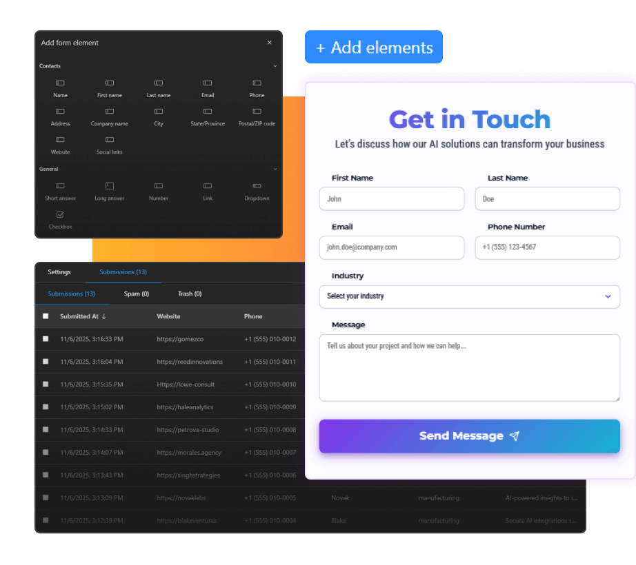 Forms management and submission collection