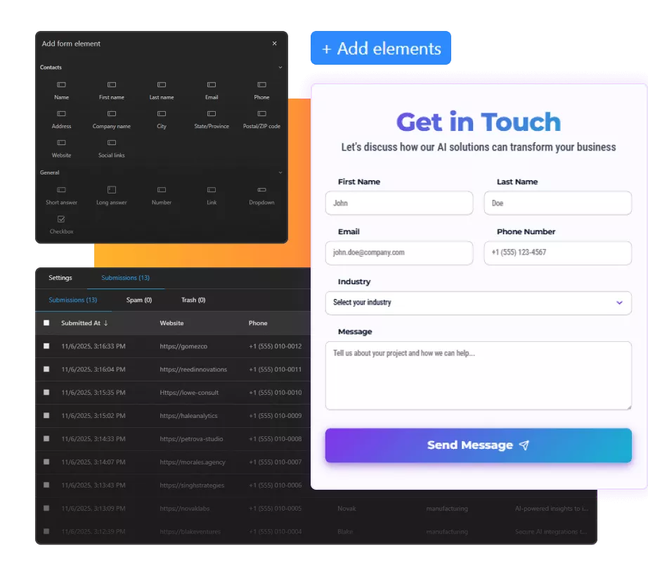 Forms management and submission collection