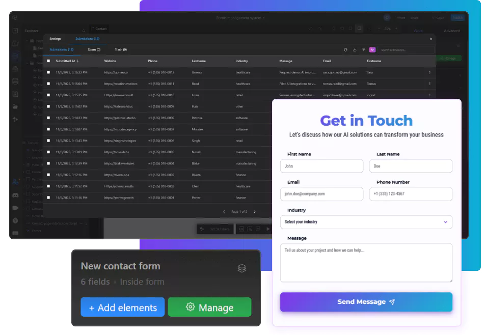 TeleportHQ forms management system