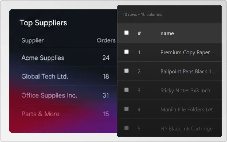 Inventory management platform supplier management functionality image