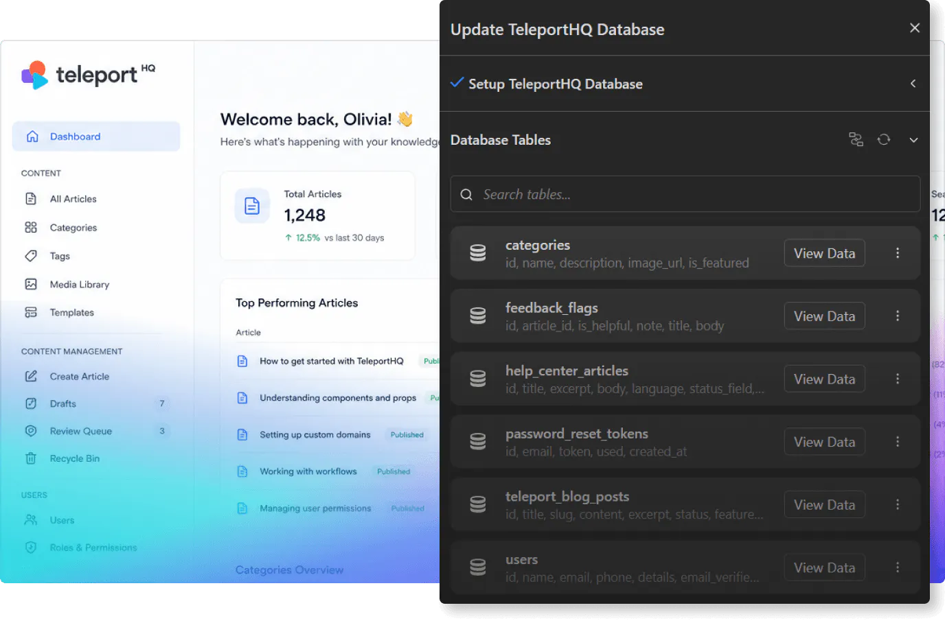 Custom help center platform database examples image