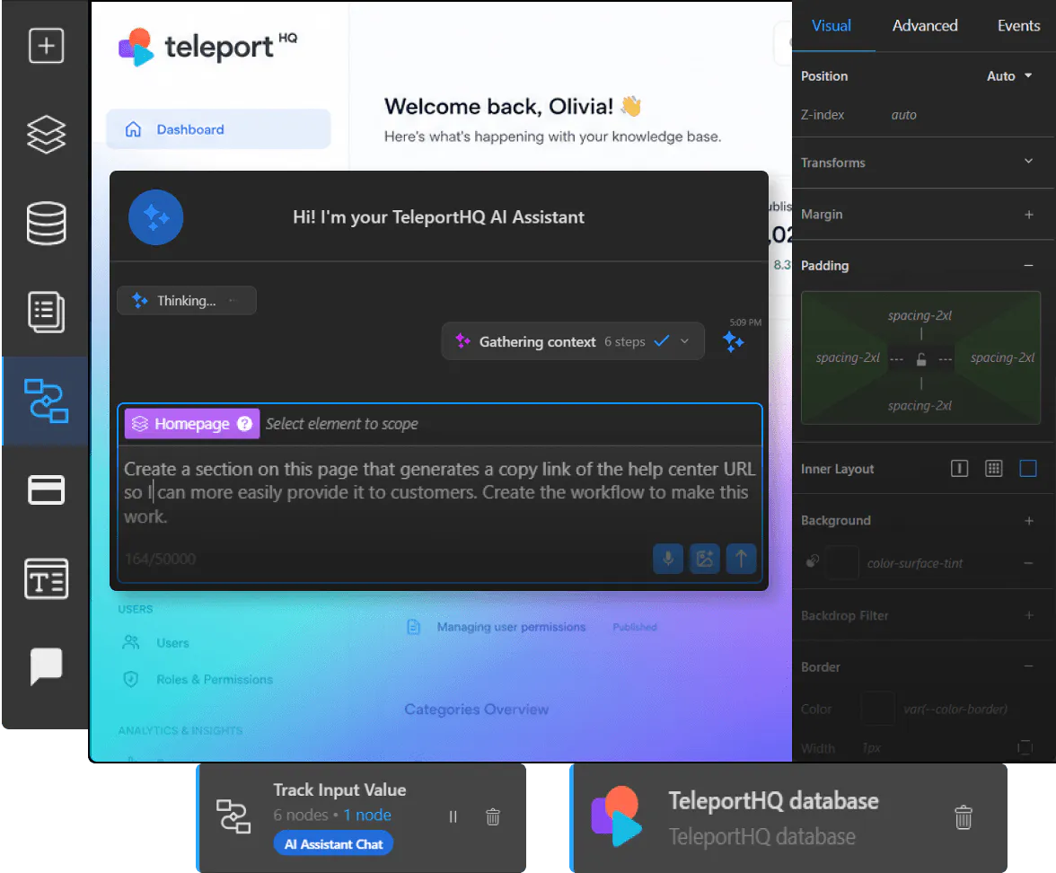 Custom help center platform footer image
