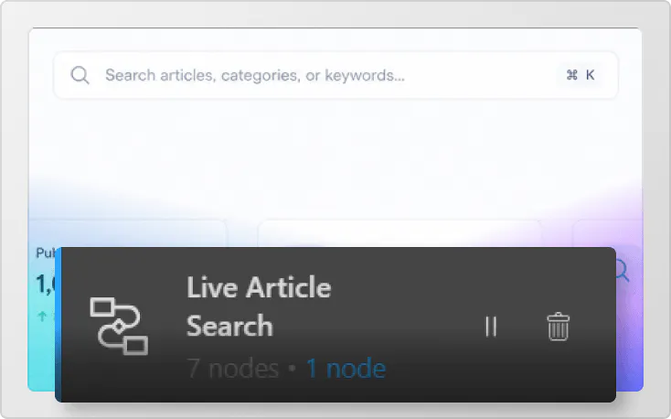 Custom help center platform search functionality image