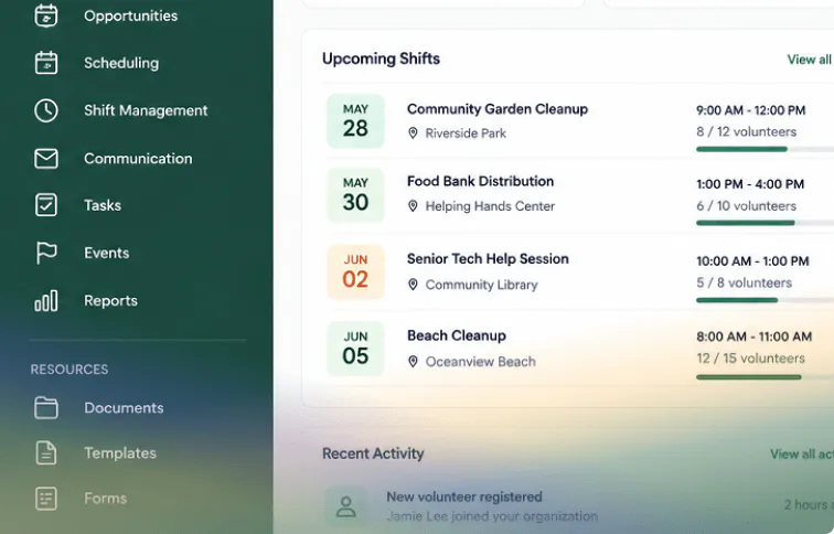 Volunteer management platform image