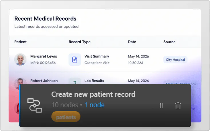 Patient portal dashboard records functionality image