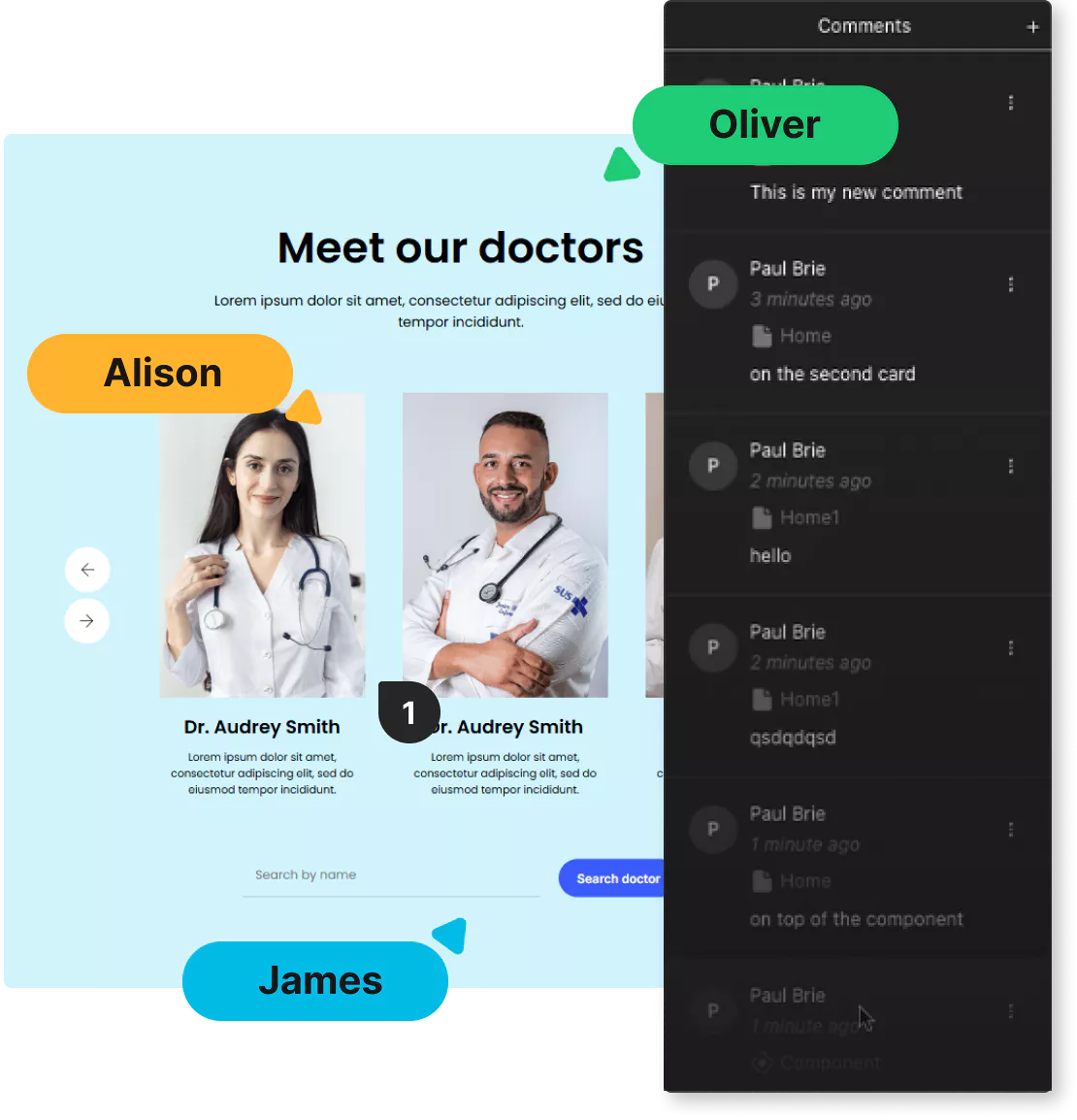 Image that suggests real time collaboration in TeleportHQ