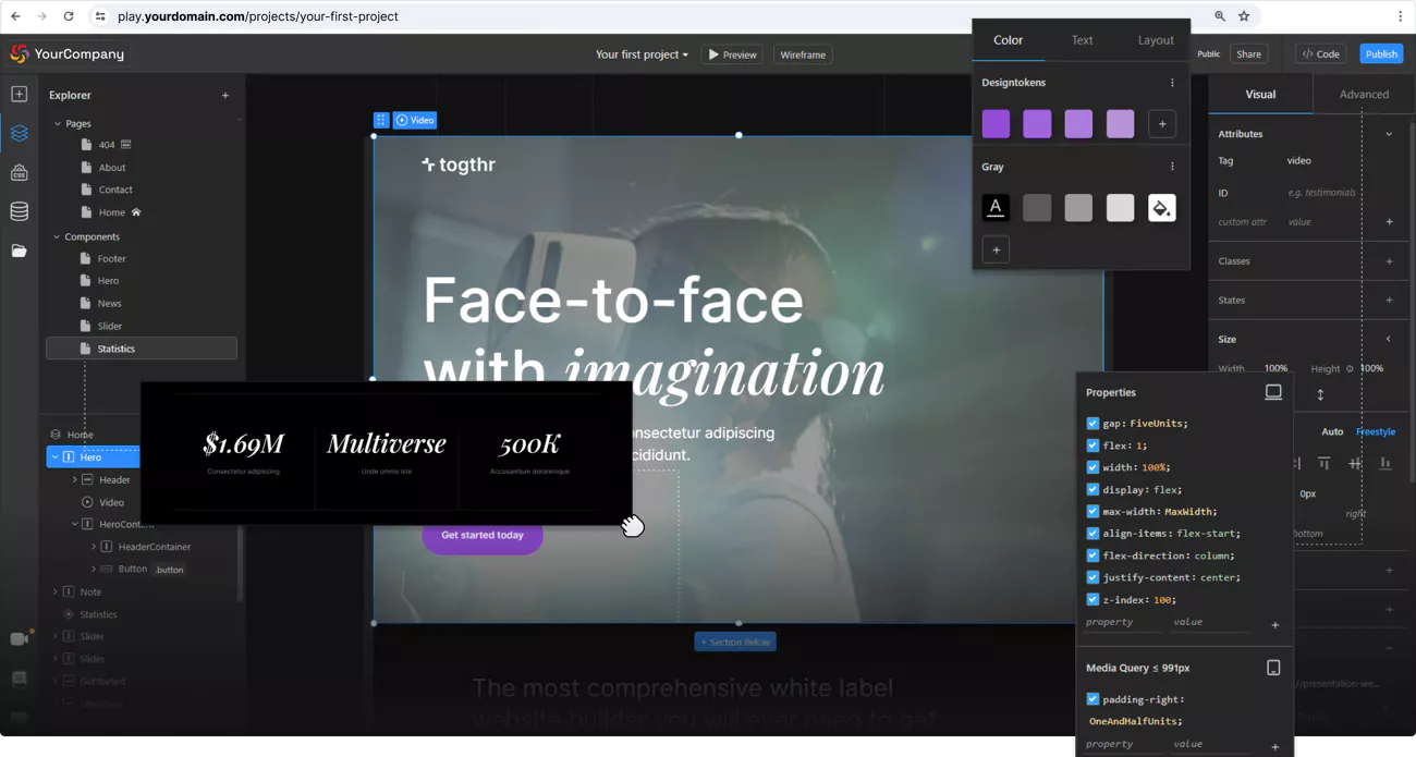 White label website builder hero image