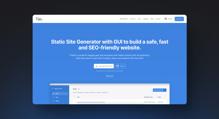 Publii static site generator image