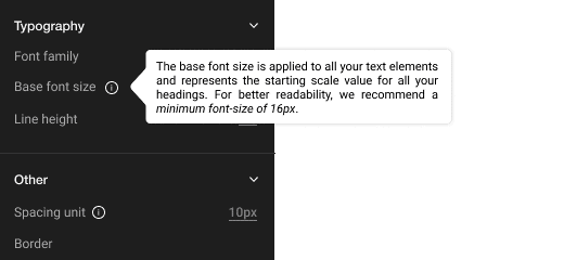 Base font size example image