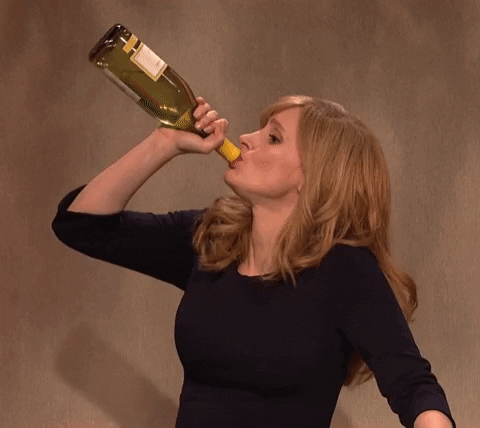 Gif of woman drinking champagne
