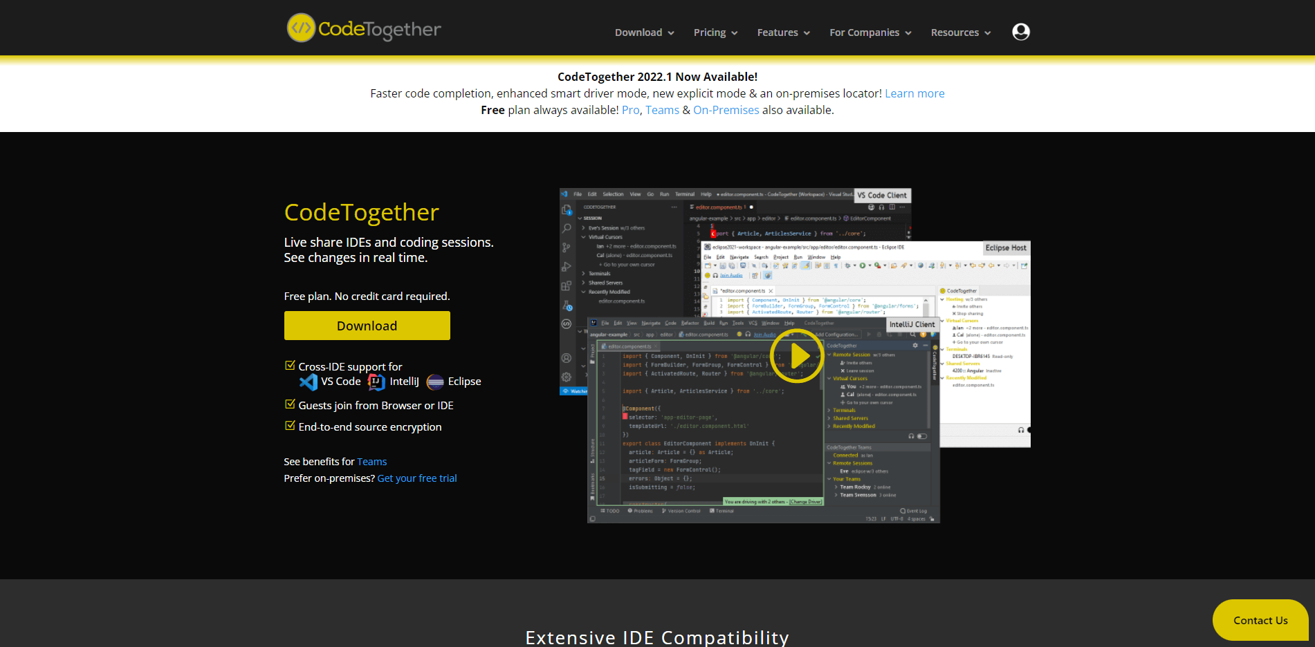 CodeTogether code collaboration tool screenshot