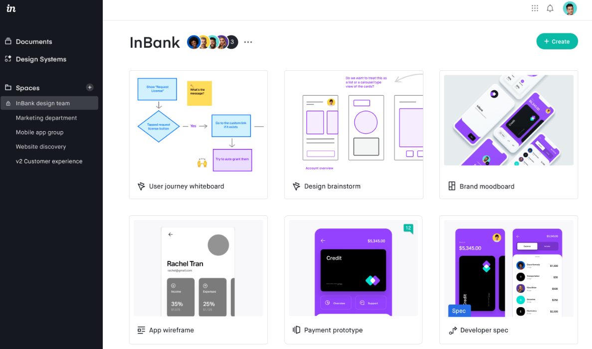 Web design tool - Invision Image