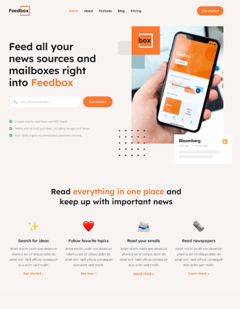 Mobile app landing page template