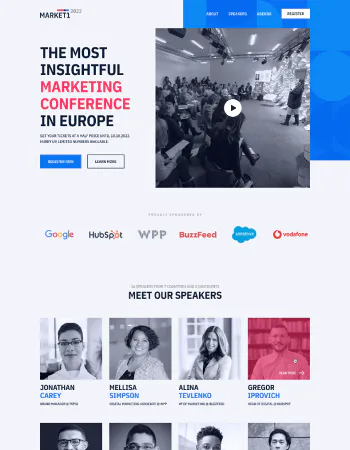 Marketing landing page template
