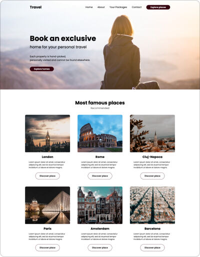 travel website template